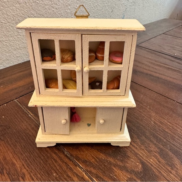 Other - Vintage handmade Miniature white Wooden Hutch Accessories Dollhouse Wall Hanging